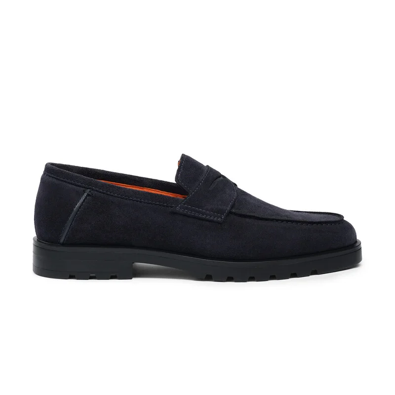 Mocassin Penny en daim bleu pour homme