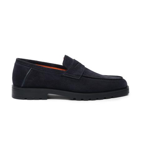 Mocassin Penny en daim bleu pour homme