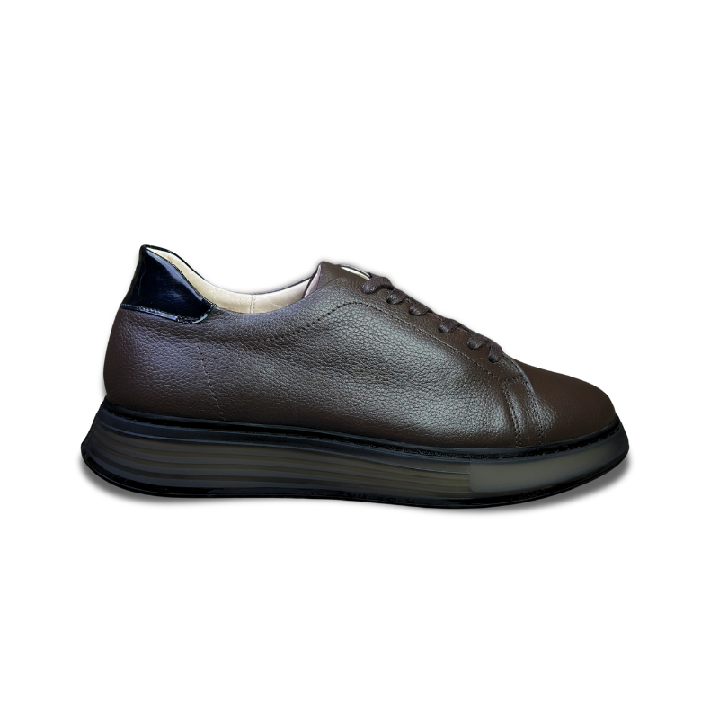 Sneakers homme en cuir Marron