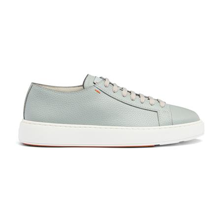 Sneaker en cuir foulonné bleu clair pour homme
