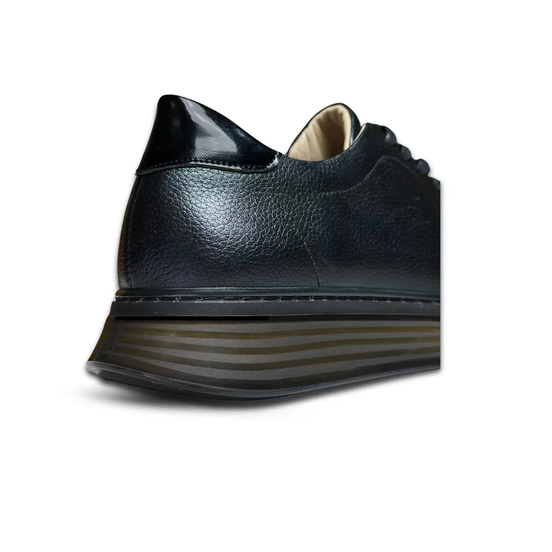 Sneakers homme en cuir noir