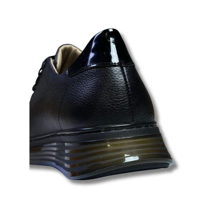 Sneakers homme en cuir noir