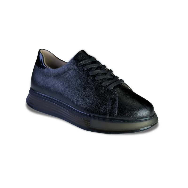 Sneakers homme en cuir noir