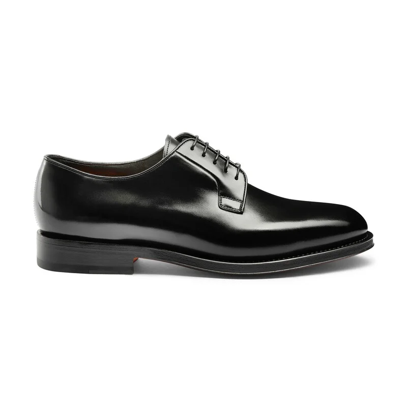 Derby en cuir patiné noir pour homme