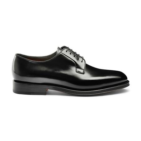 Derby en cuir patiné noir pour homme
