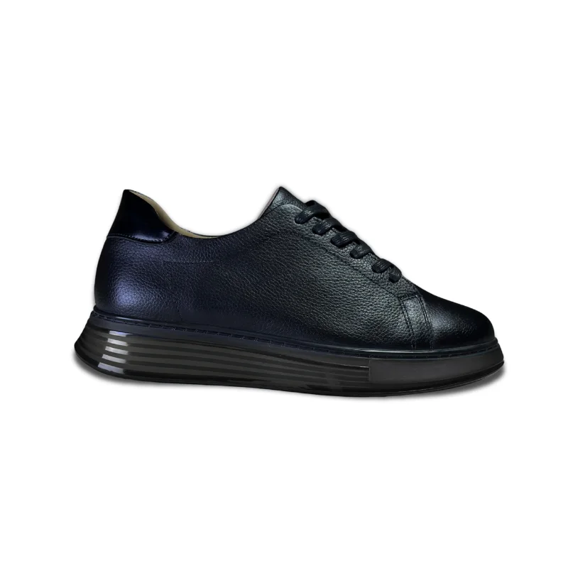 Sneakers homme en cuir noir