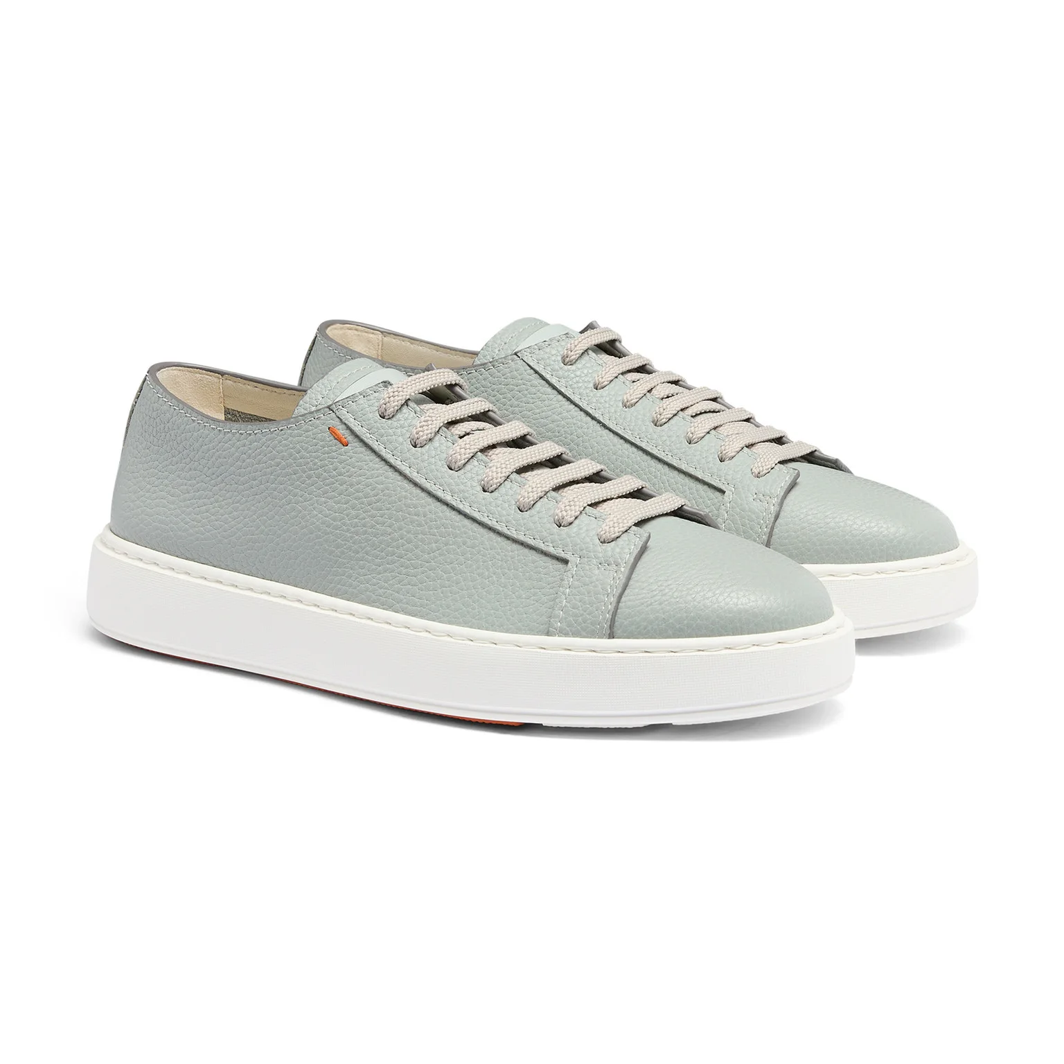Sneaker en cuir foulonné bleu clair pour homme