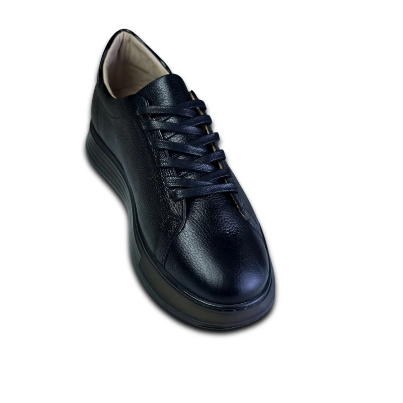 Sneakers homme en cuir noir