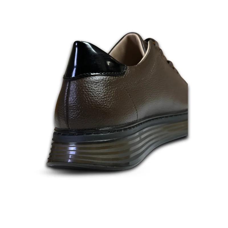 Sneakers homme en cuir Marron