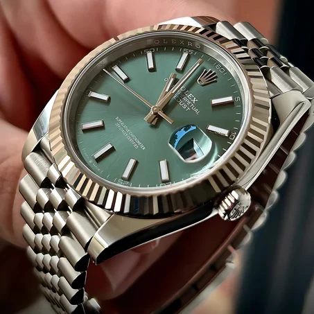 ساعة Rolex, 41 Green Motif Dial الأوتوماتكية