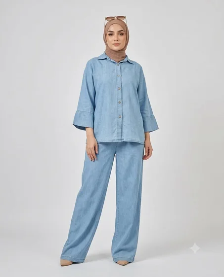 طقم جينز نسائي أنيق ومريح