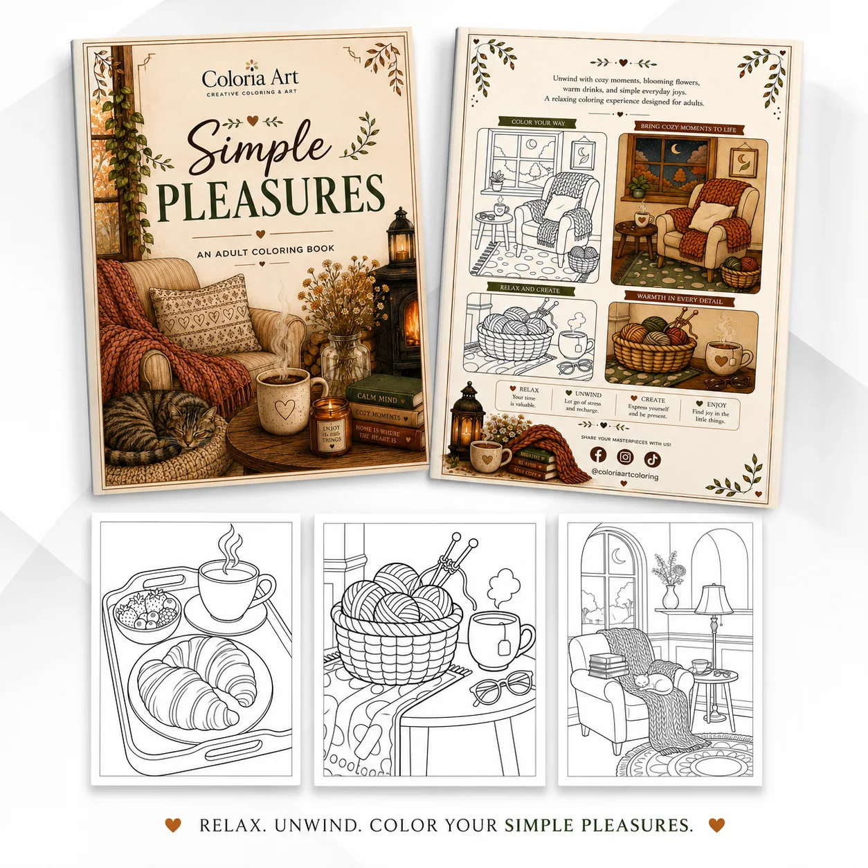 Simple Pleasures - كتاب تلوين للكبار