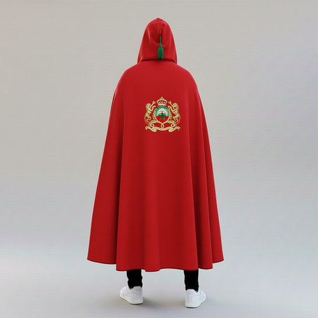 سلهام مغربي فاخر بشعار المغرب – أصالة وأناقة في قطعة واحدة 🇲🇦✨