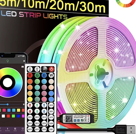 RGB Led قطاع أضواء 5 متر 10 متر 20 متر 30 متر Led غرفة ضوء مع APP التحكم شريط مرن لوسيس Led الشريط لغرفة نوم الديكور