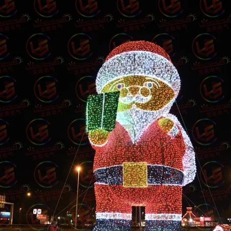 Santa Claus Lighting Decoration Motif Lights Father Christmas Led Sculpture Outdoor Large Holiday Lights
