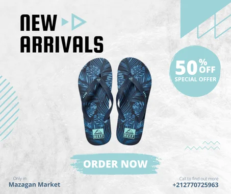 Reef Sandales - Seaside Prints - Navy Palm