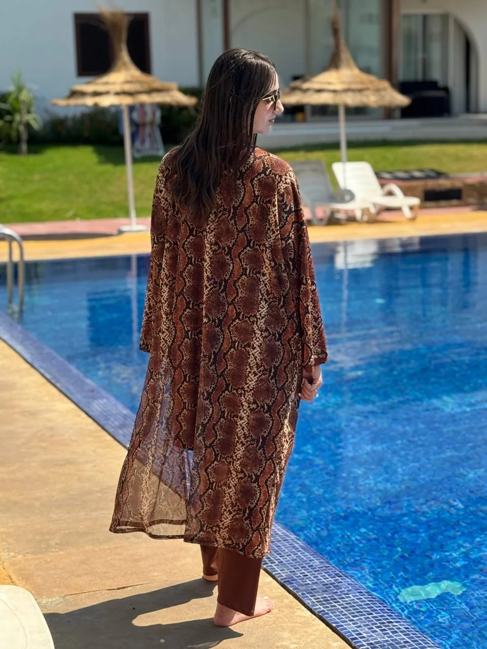 Burkini Brown (بوركيني 3 بياس أوڤر سايز + كيمونو)
