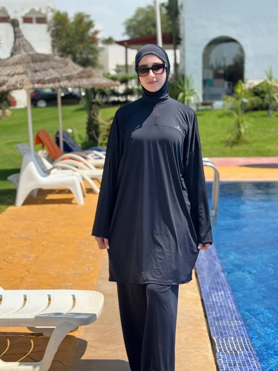 Burkini Black (بوركيني 3 بياس أوڤر سايز + كيمونو)