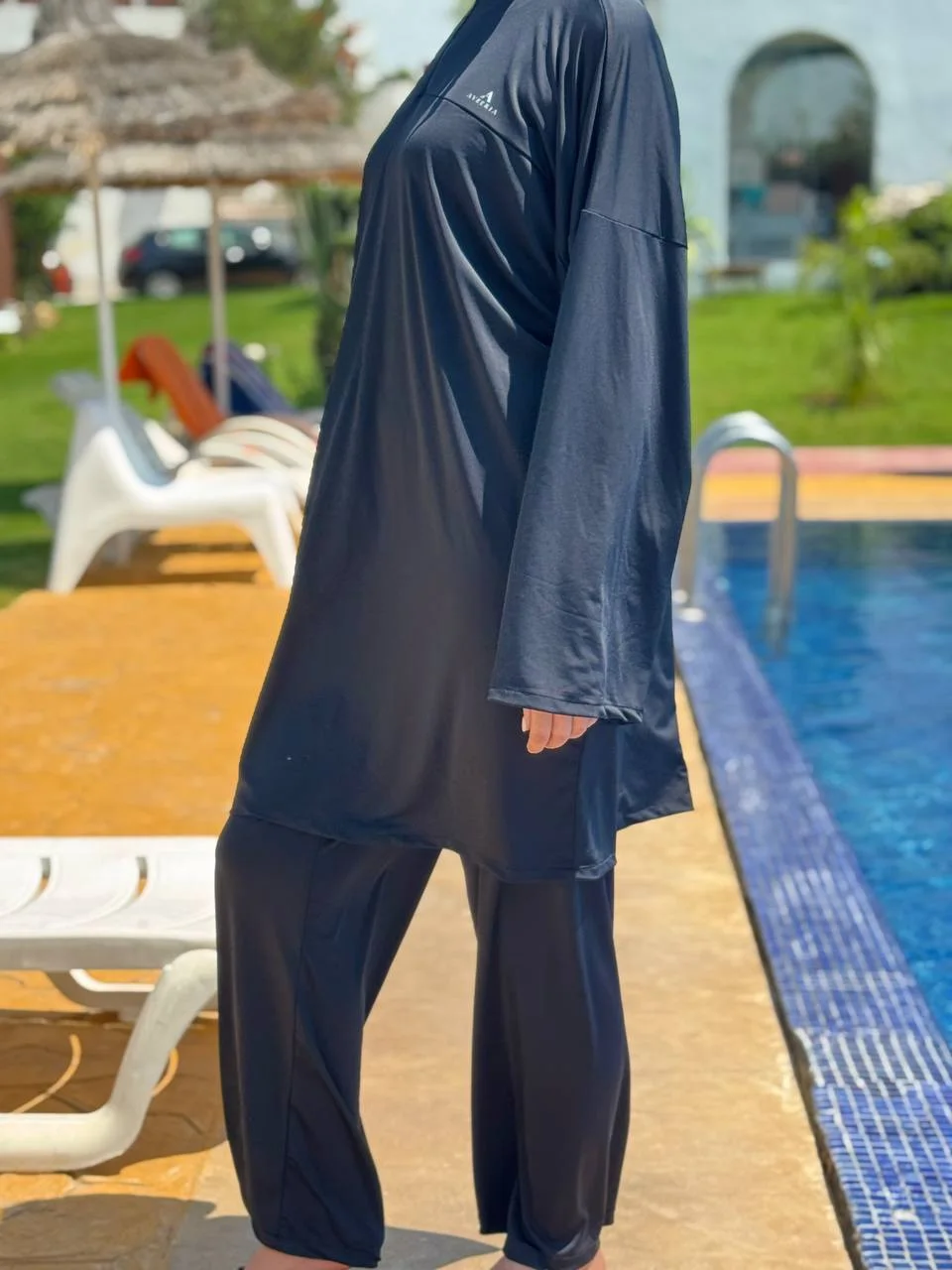 Burkini Black (بوركيني 3 بياس أوڤر سايز + كيمونو)