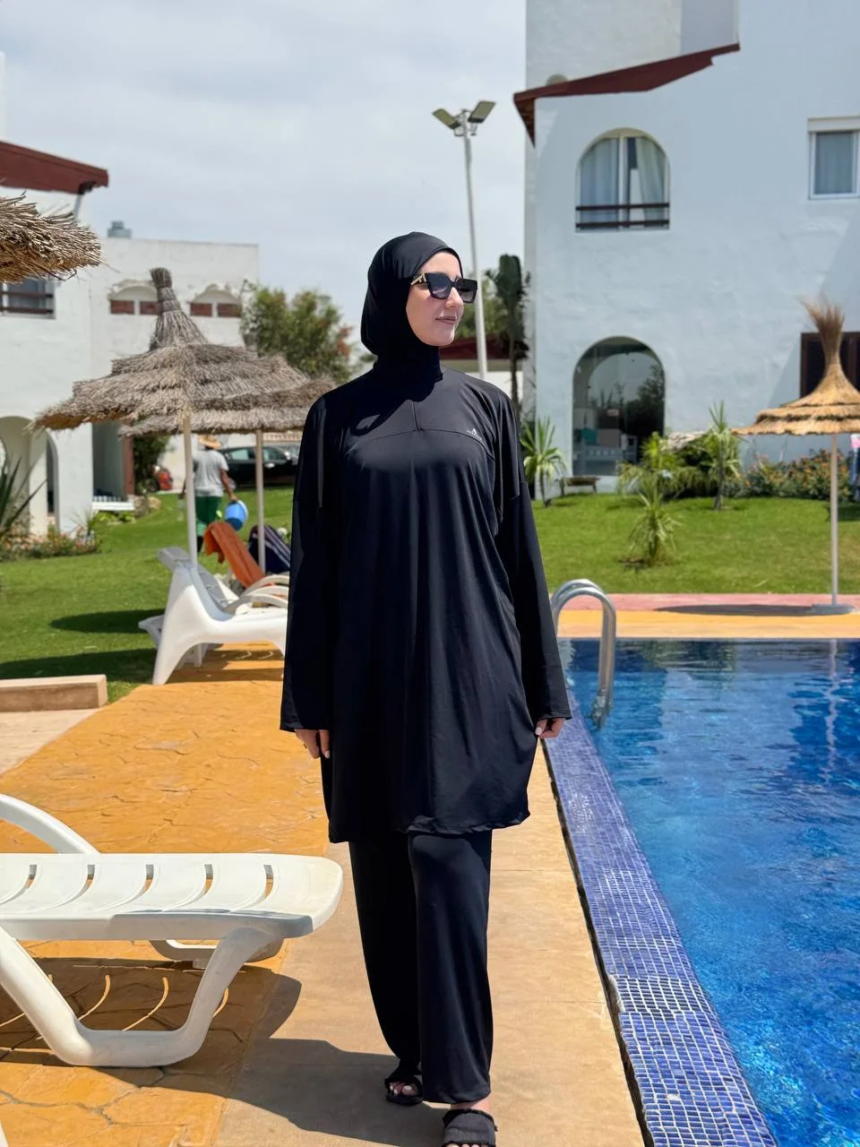 Burkini Black (بوركيني 3 بياس أوڤر سايز + كيمونو)