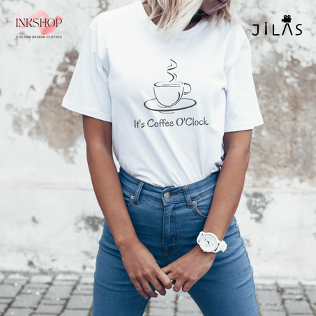 "It's Coffee O'clock" t-shirt /  "تي- شيرت "حان وقت القهوة