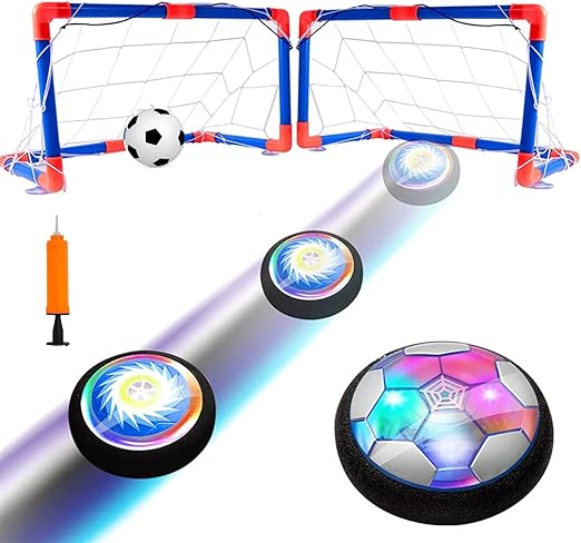 بيونتي مجموعة كرة قدم هوفر - مرمفين، هوائية ضوء ليد، عائمة بشحن USB ممتص للصدمات من الفوم للعب في الاماكن المغلقة والمفتوحة، لعبة للاطفال افضل هدية A ، رغوة، متعدد الالوان