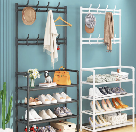 Étagère De Rangement Et Porte-vêtements