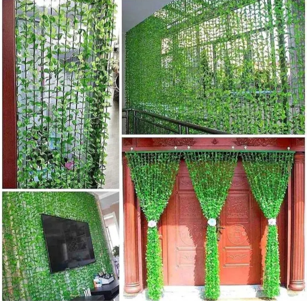 Rideau avec plantes artificielles