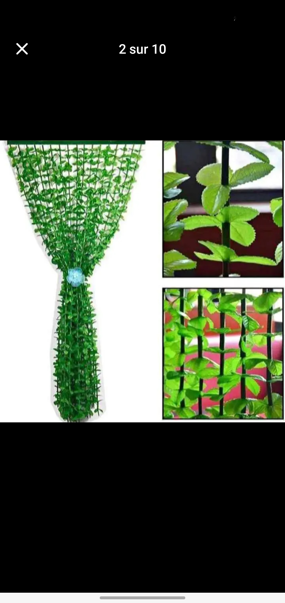 Rideau avec plantes artificielles