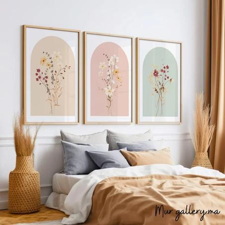 (Set de 3 Tableau ) FLORA