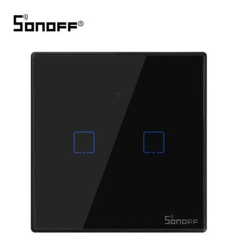 Sonoff | Wifi + RF | Interrupteur double | Noir | T3EU2C