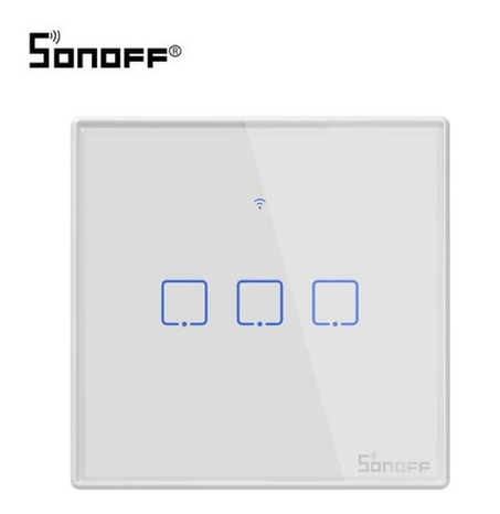 Sonoff | Wifi + RF | Interrupteur triple | Blanc | T2EU3C