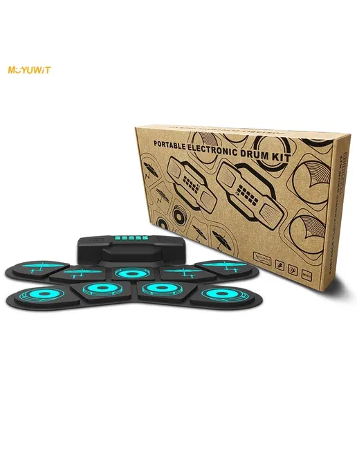 Drum Pad Électronique Portable avec Pédales