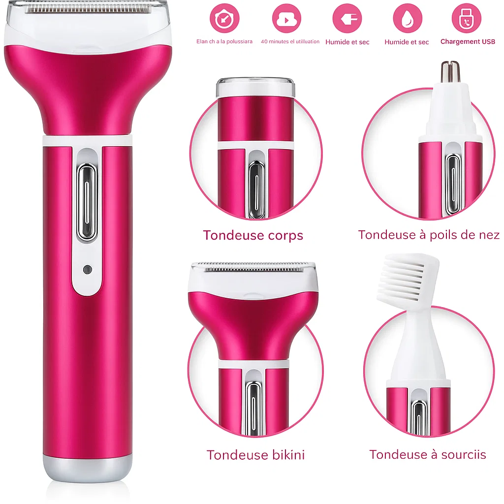 Épilateur électrique 4 en 1 rechargeable USB – Rasoir multifonction pour femmes