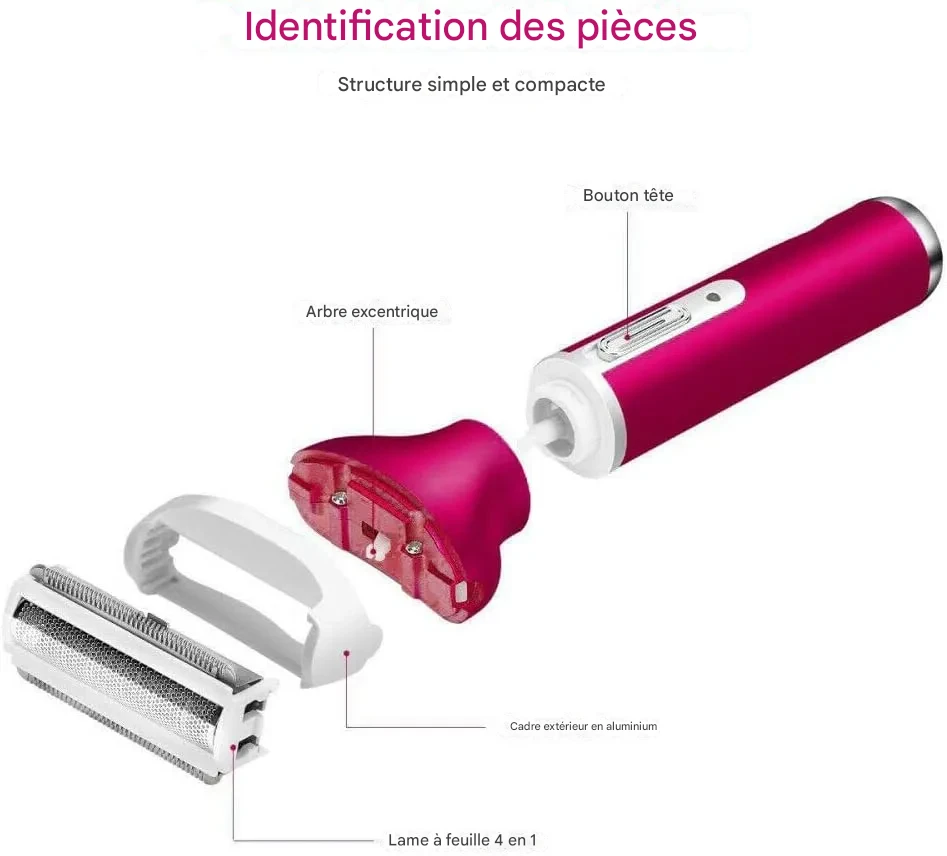 Épilateur électrique 4 en 1 rechargeable USB – Rasoir multifonction pour femmes