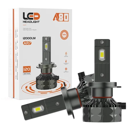 Ampoules LED Voiture A80 AR7 12000LM 120W | مصابيح ليد بإضاءة ليلية خارقة وكاشفة