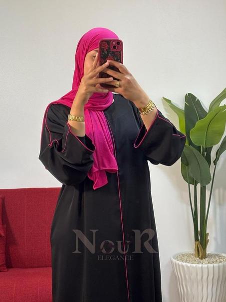 ✨ عباية أنيقة مع شال متناسق