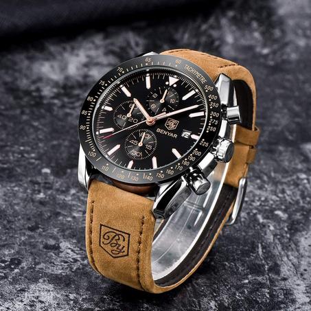 Montre Homme BENYAR BY-5140C - Élégance et Performance– Noir & Argenté