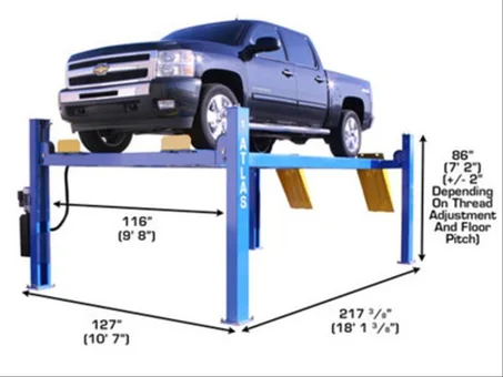 ATLAS 414 14,000 Lbs. Capacity Commercial Grade 4-Post Lift - Atlas