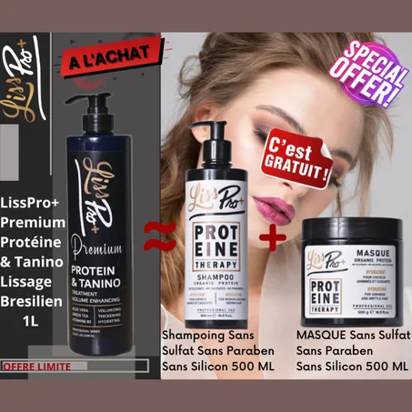 PROMOTION PROTEINE & TANINO 1L + SHAMPOING & MASQUE GRATUITE