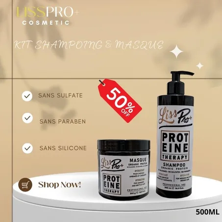 PROMOTION KIT SHAMPOING & MASQUE PROTÉINE SANS SULFATE 500ML