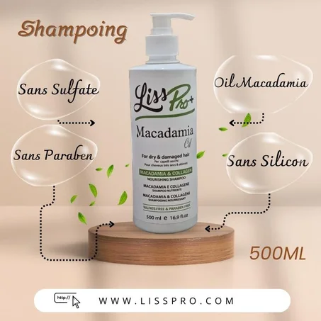 SHAMPOING MACADAMIA SANS SULFATE SANS PARABEN SANS SILICONE 500ML