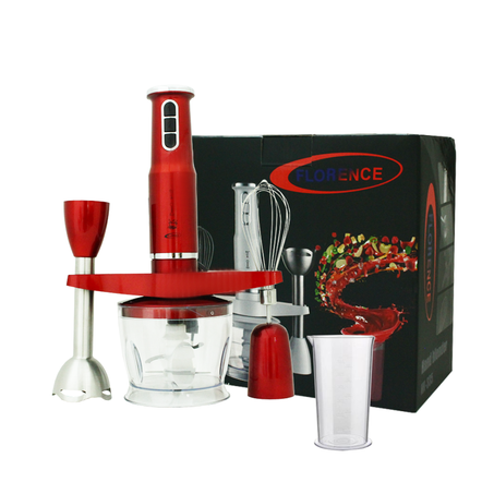 Florence Mixeur Plongeant 4en1 - 600W - Rouge
