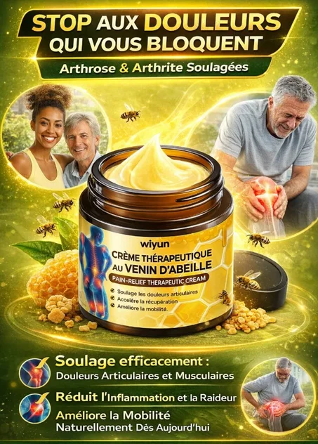 Crème au Venin d’Abeille ✋ STOP AUX DOULEURS QUI VOUS BLOQUENT, Arthrose & Arthrite Soulagées, Retrouver le Mouvement Naturellement Dès Aujourd’hui CI
