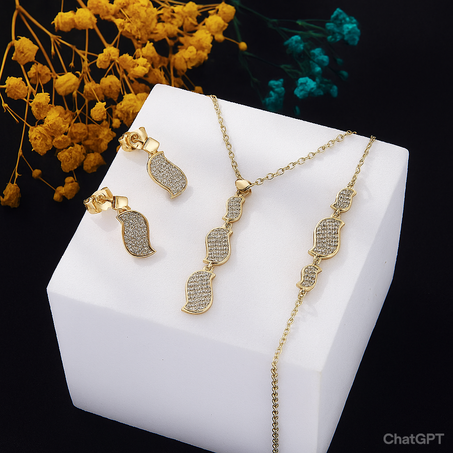 عشاق الاناقة ،انصومبل 3  قطع ، براسلي خاتم وسلسلة