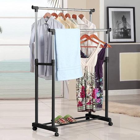 Double Pole Telescopic Clothes-rack علاقة ملابس