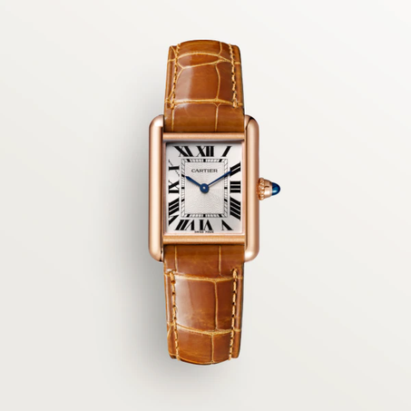 TANK LOUIS CARTIER WATCH BROWN-ROSE GOLD