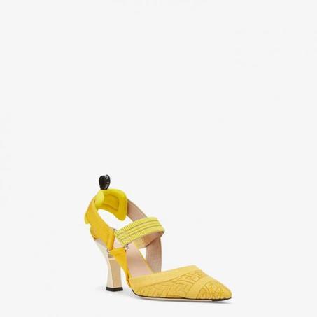 FENDI SLINGBACK PUMPS YELLOW
