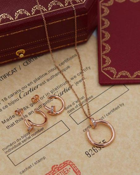 Cartier Necklace + Earrings Rose Gold