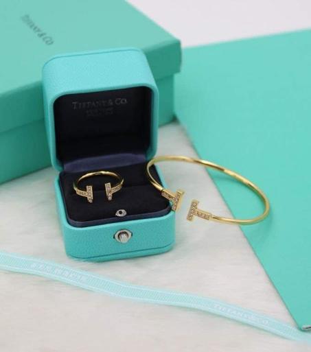 TIFFANY & CO BRACELET+ RING SILVER WITH DIAMOND